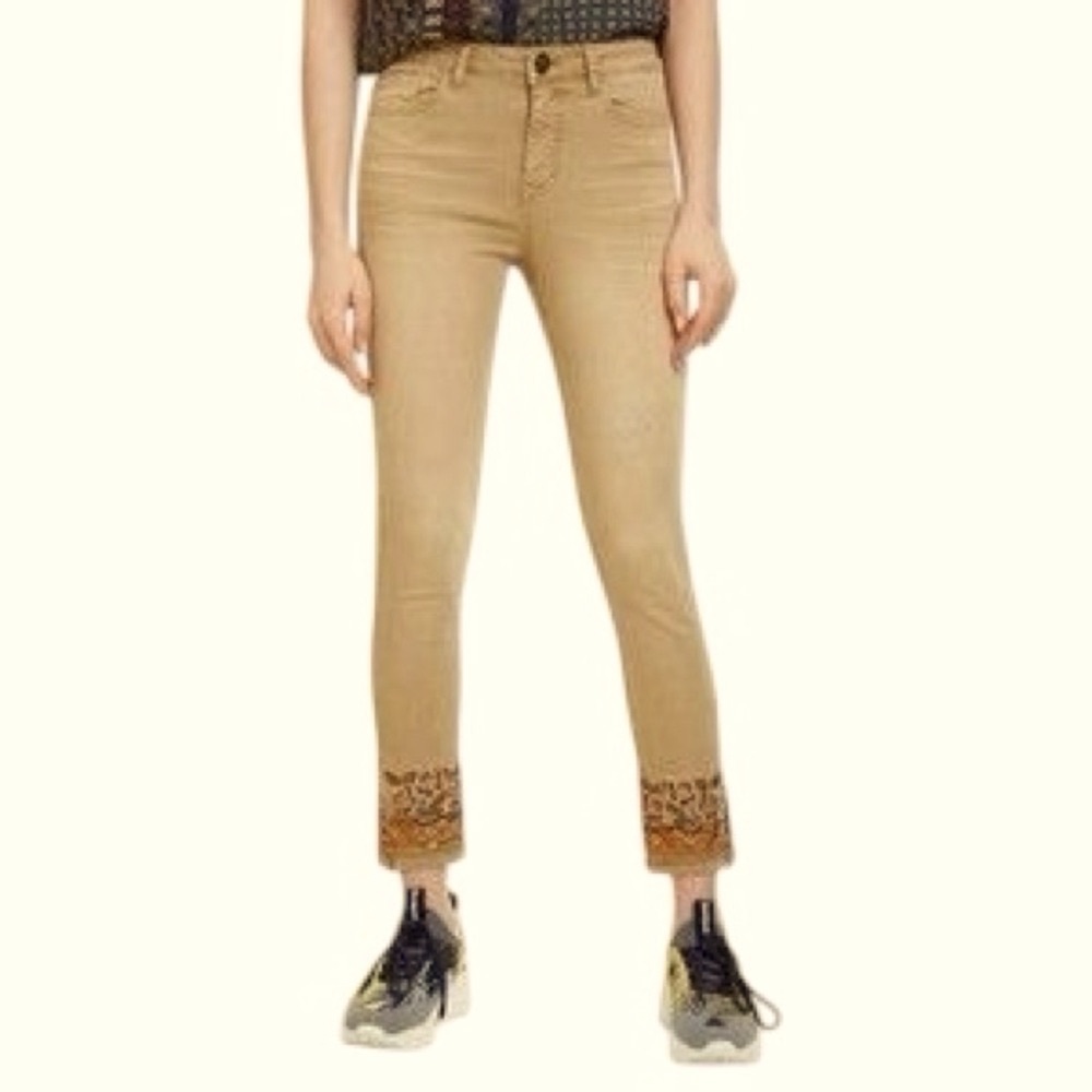 Desigual Exotic Miami Skinny Pant in Tan US Size 4 Euro Size‎ 38